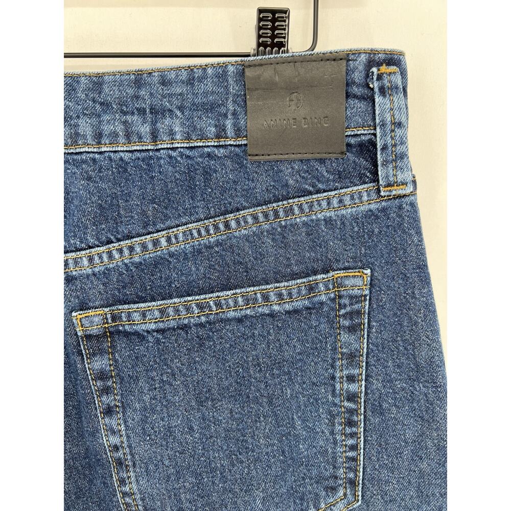 ANINE BING Carrie Wide Leg Jeans Womens 29 High Rise Pleated Cotton Denim - Picture 7 of 14